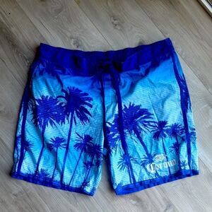 Corona Blue Palm Tree Men's Swim Shorts Size XXL